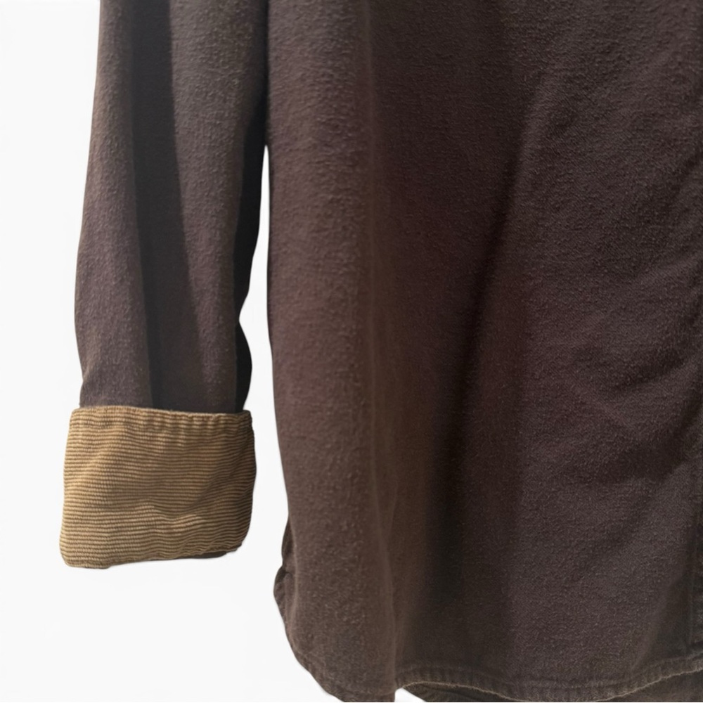 CQR XL Men’s Tall Brown Cotton Shirt Jacket Corduroy Collar Workwear Shacket - Picture 4 of 8